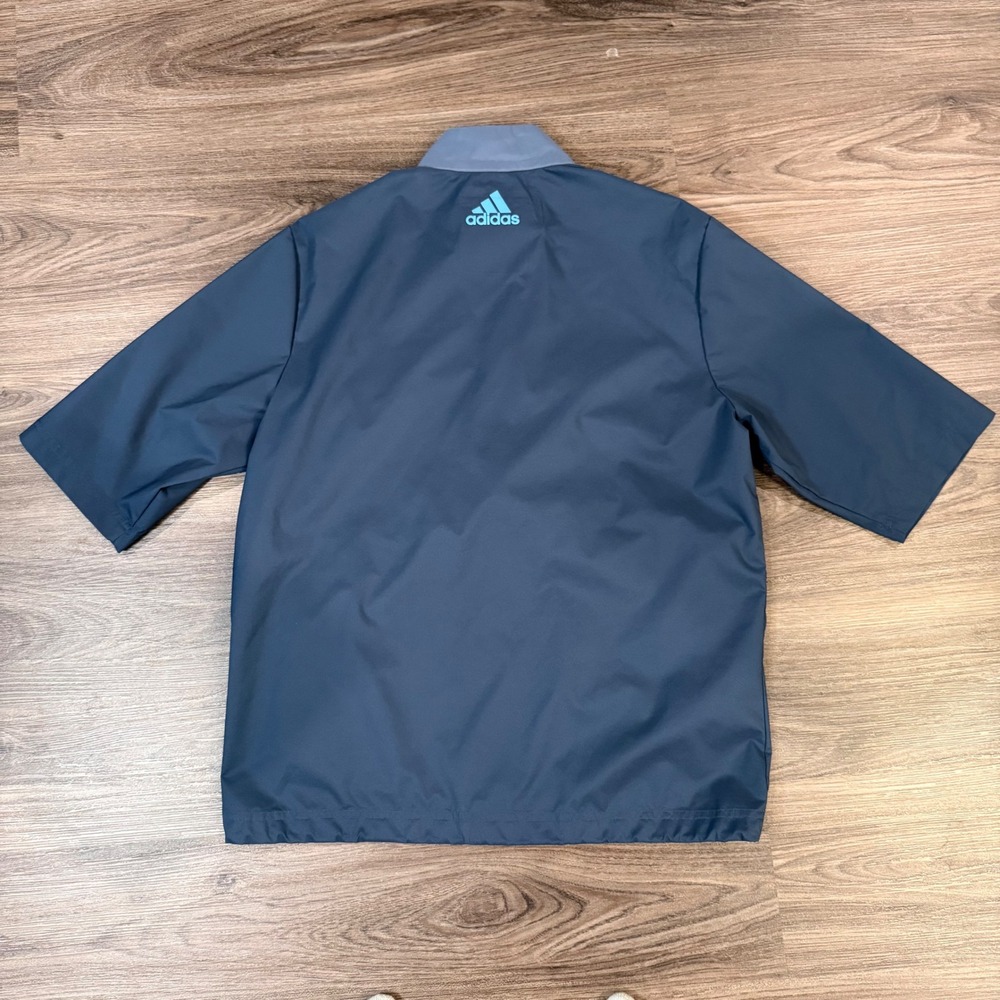 Adidas Men Short Sleeve Golf Pullover Jacket Blue Quarter Zip Size S Windbreaker - Picture 3 of 5